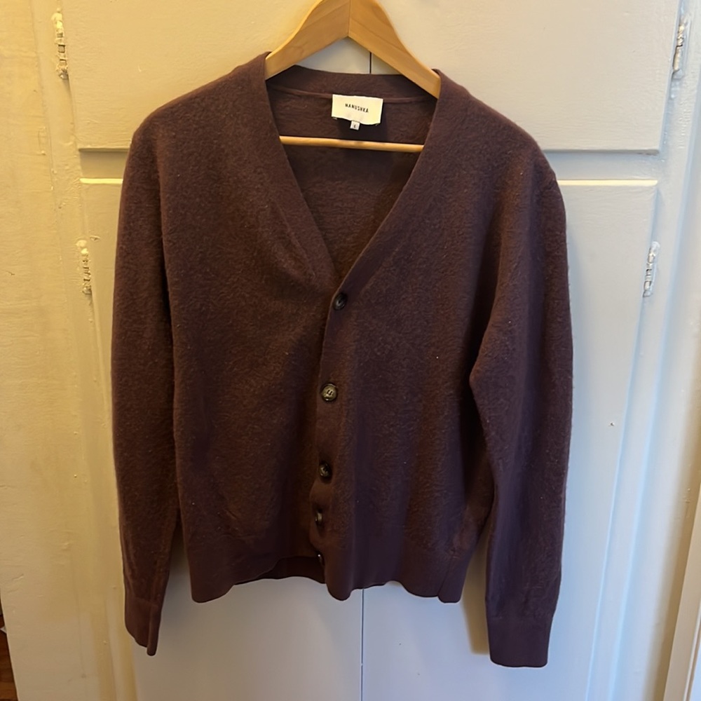Nanushka Cardigan Mens Large (Eggplant Purple)